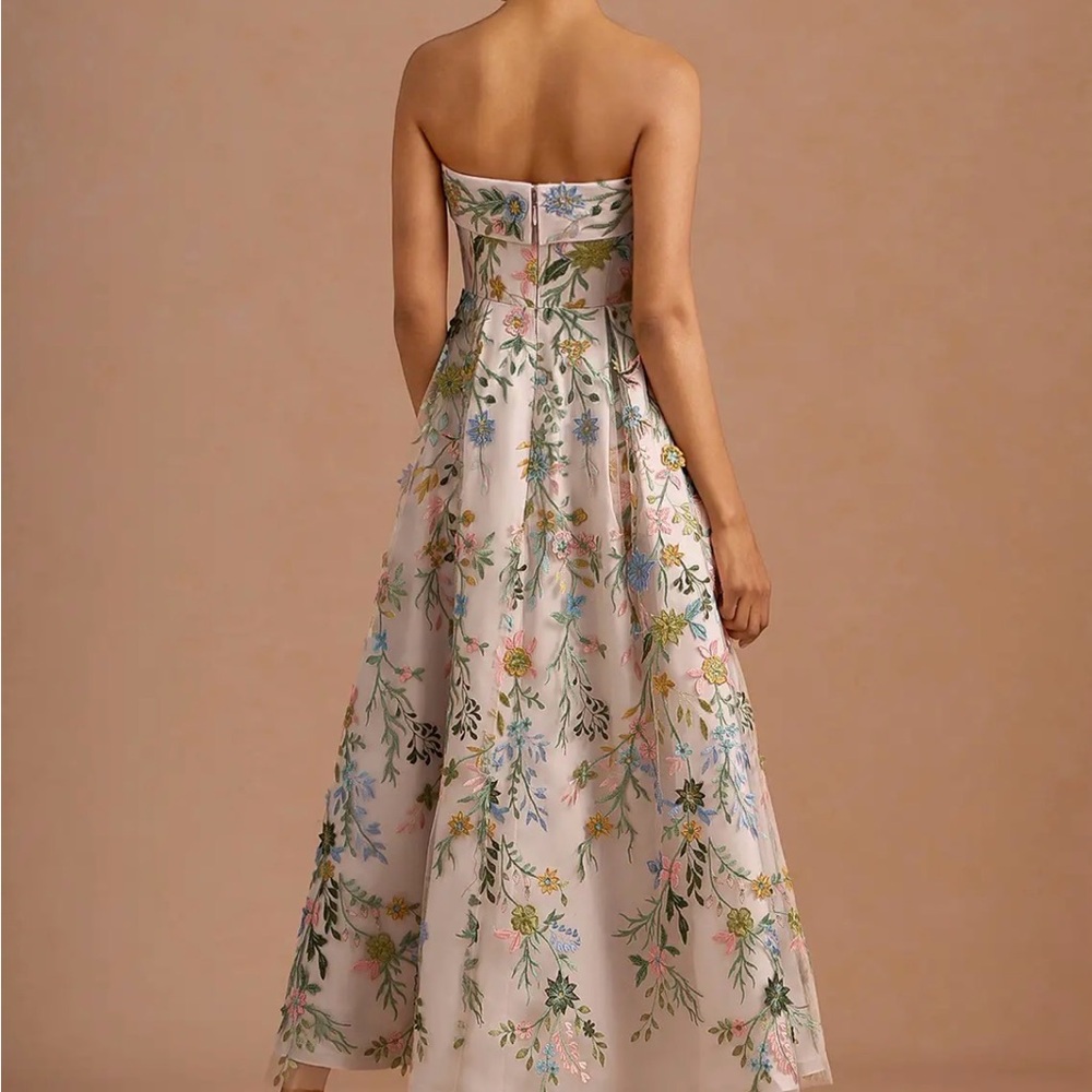 Azazie Evangeline Blush Pink Floral Embroidered Dress, style: 1070755 - Picture 6 of 14